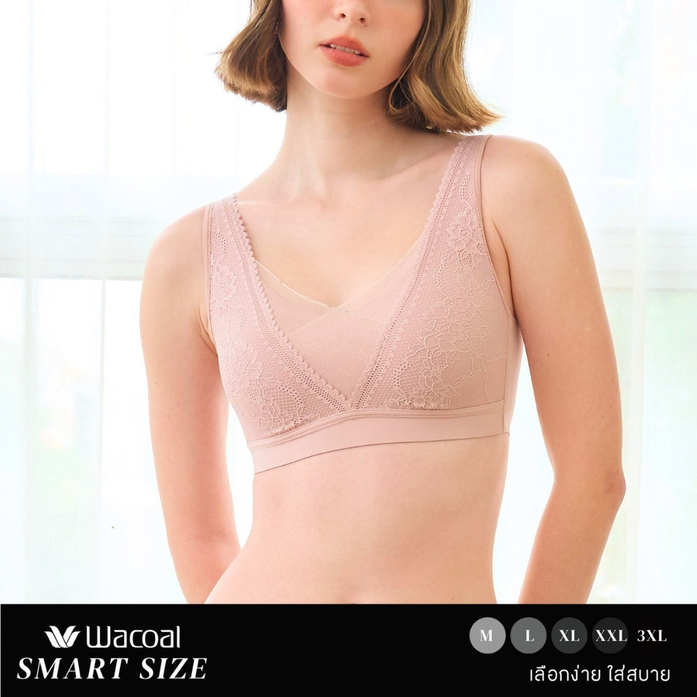 Wacoal Smart Size บราไร้โครง สอดPAD 8 มิล รุ่น WB5X79 สีชมพู (CP)