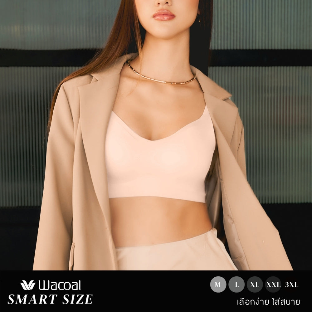 Wacoal Smart Size บราไร้โครง เสริมฟองน้ำ 15 มิล รุ่น WB5Y01 สีส้ม (SP)