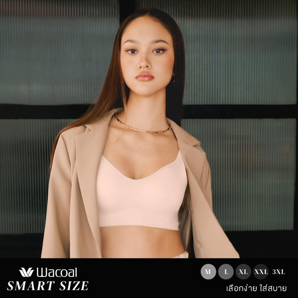 Wacoal Smart Size บราไร้โครง เสริมฟองน้ำ 15 มิล รุ่น WB5Y01 สีส้ม (SP)