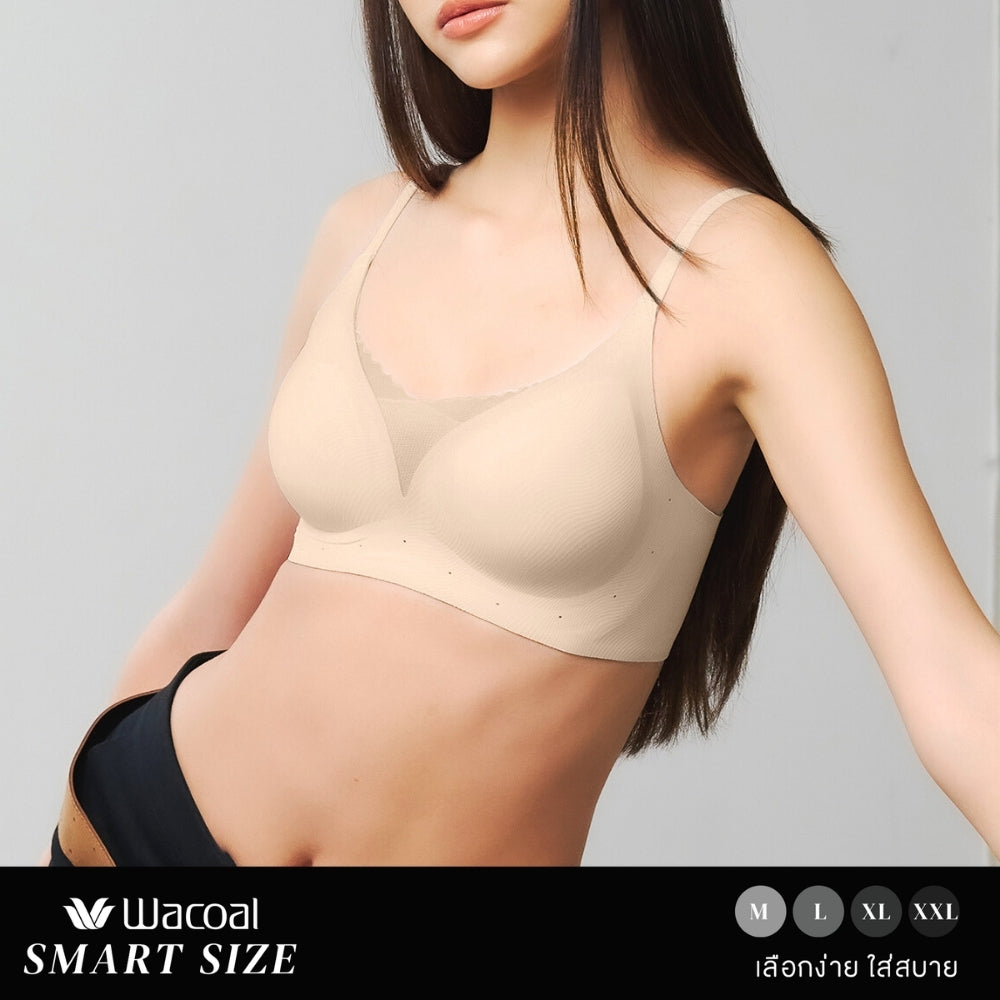 Wacoal Smart Size บราไร้โครง ฟองน้ำบาง 10 มิล รุ่น WB5Y03 สีเบจ (BE)