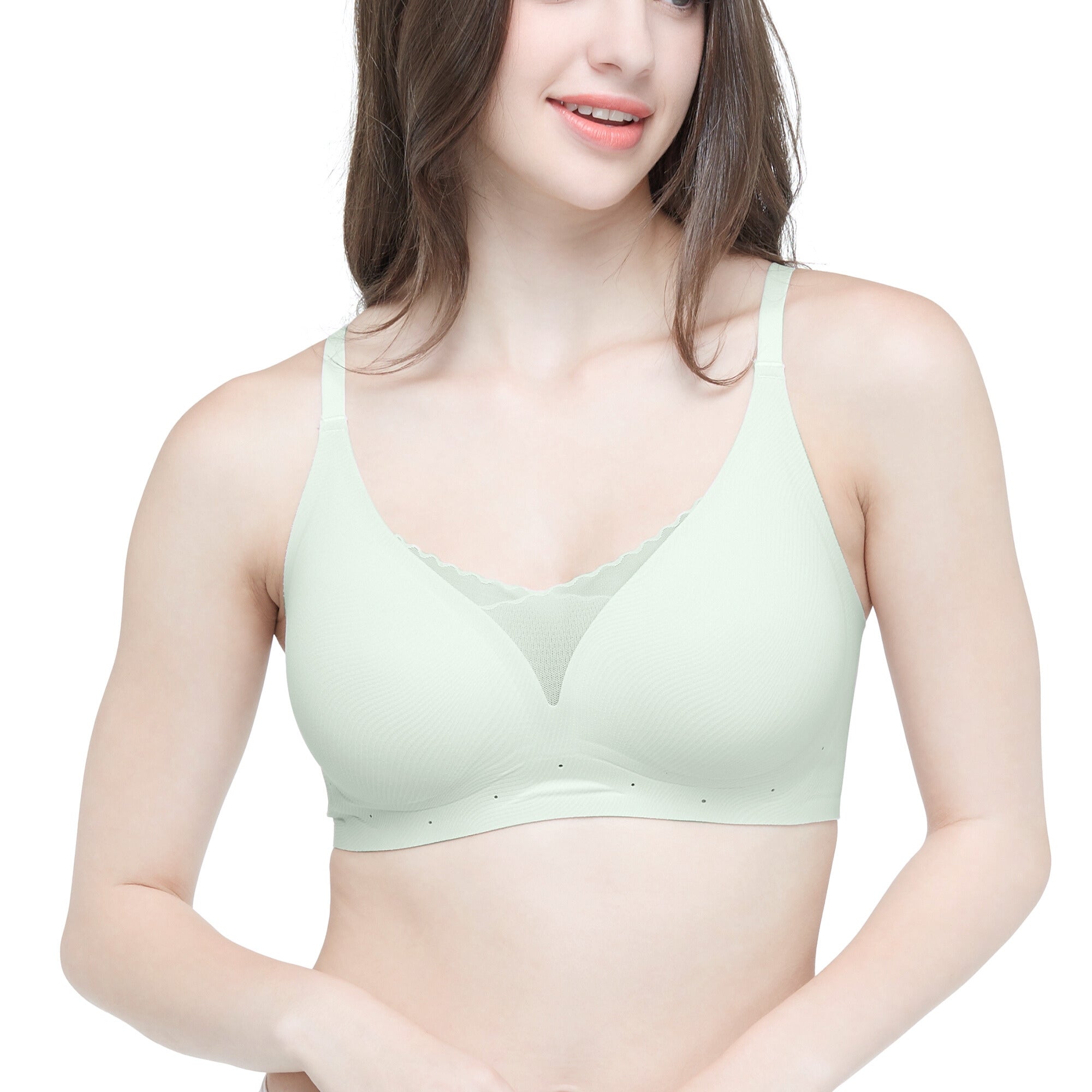 Wacoal Smart Size บราไร้โครง ฟองน้ำบาง 10 มิล รุ่น WB5Y03 สีเขียว (LM)