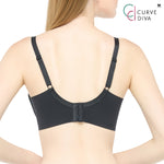 Wacoal Curve Diva, non-wired bra, firming, plus size women, model WQ1539, black (BL)
