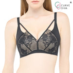 Wacoal Curve Diva, non-wired bra, firming, plus size women, model WQ1539, black (BL)