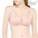 Wacoal Curve Diva บราไร้โครงเก็บกระชับ สาวคัพใหญ่ รุ่น WB7545 (เข้าคู่ MU7545) สีชมพูเนื้ออ่อน (PN)