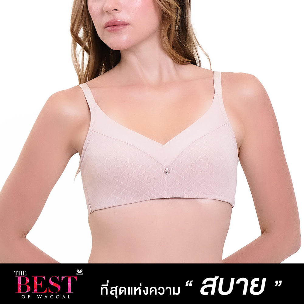 Wacoal Curve Diva บราไม่มีโครงเก็บกระชับ สาวคัพใหญ่ รุ่น WB7547 สีเบจ (BE)