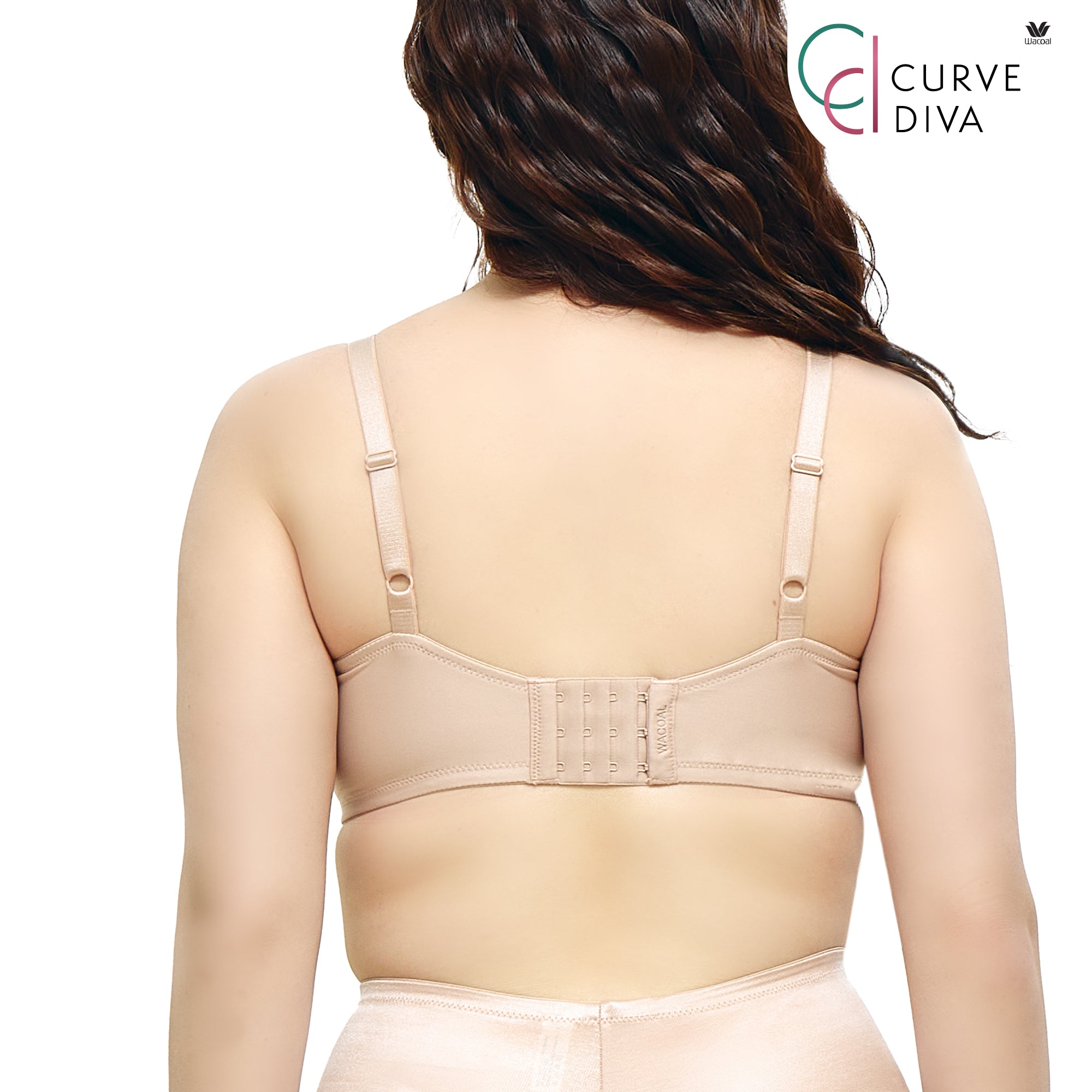 Wacoal Curve Diva บราไร้โครงเก็บกระชับ สาวคัพใหญ่ รุ่น WB7549/WQ1540 สีเบจ (BE)