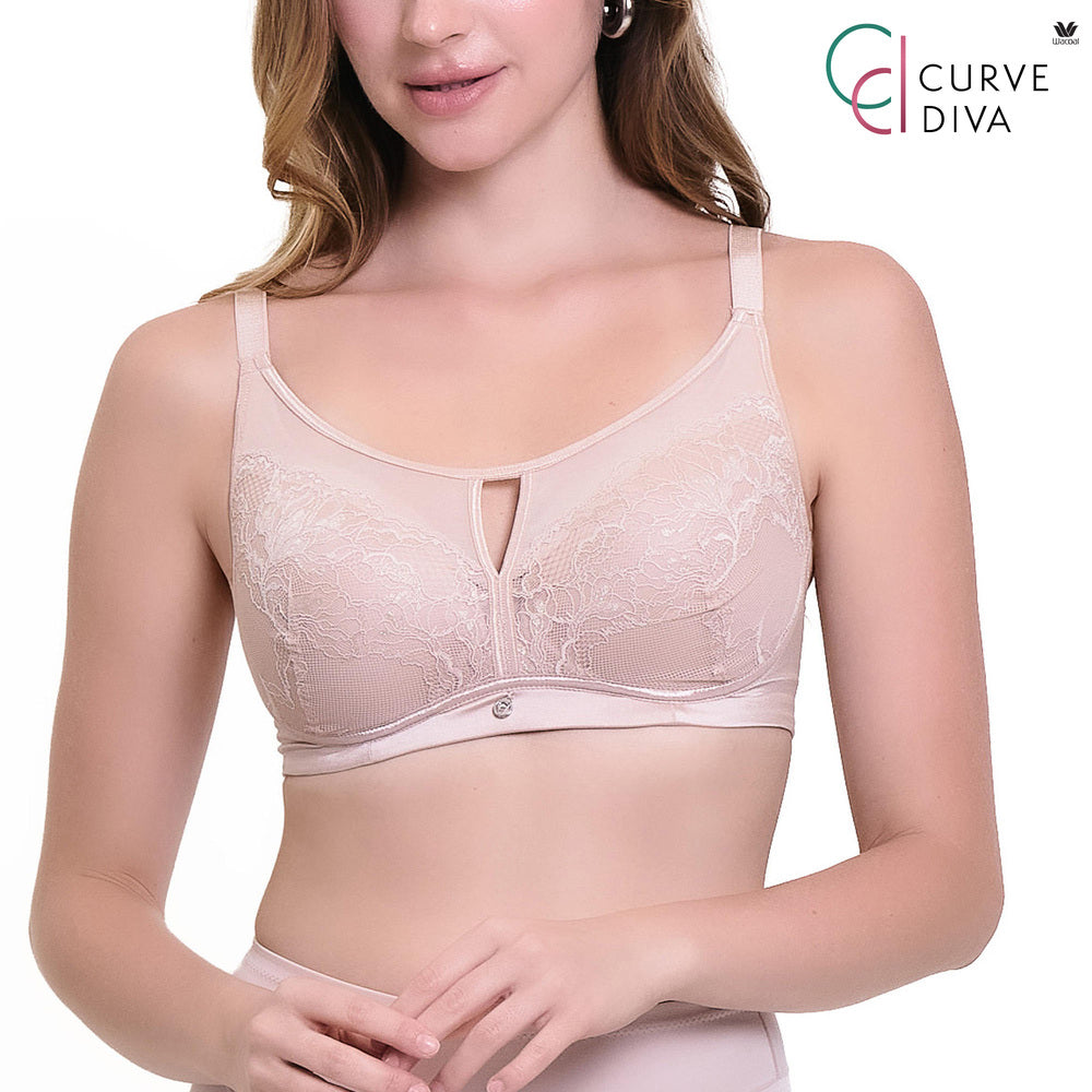 Wacoal Curve Diva บรามีโครงเก็บกระชับ สาวคัพใหญ่ รุ่น WB7551 สีเบจ (BE)