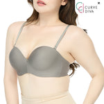 Wacoal Curve Diva บราเกาะอกมีโครงเก็บกระชับ สาวคัพใหญ่ รุ่น WB7986 สีเขียว (GV)