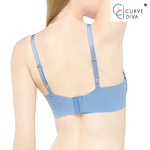 Wacoal Curve Diva, underwire bra, firming for large cup sizes, model WB7988, blue (BU)