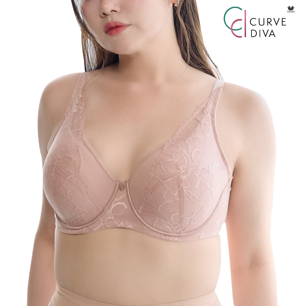 Wacoal Curve Diva บรามีโครงเก็บกระชับ สาวพลัสไซซ์ รุ่น WB7999-WQ1870 สีเบจ (BE)