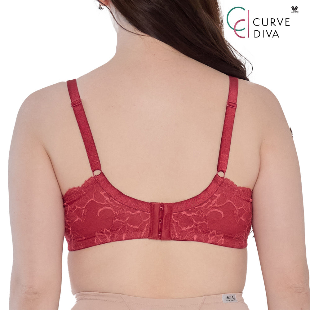 Wacoal Curve Diva บรามีโครงเก็บกระชับ สาวพลัสไซซ์ รุ่น WB7999-WQ1870 สีแดงเชอร์รี่ (CH)