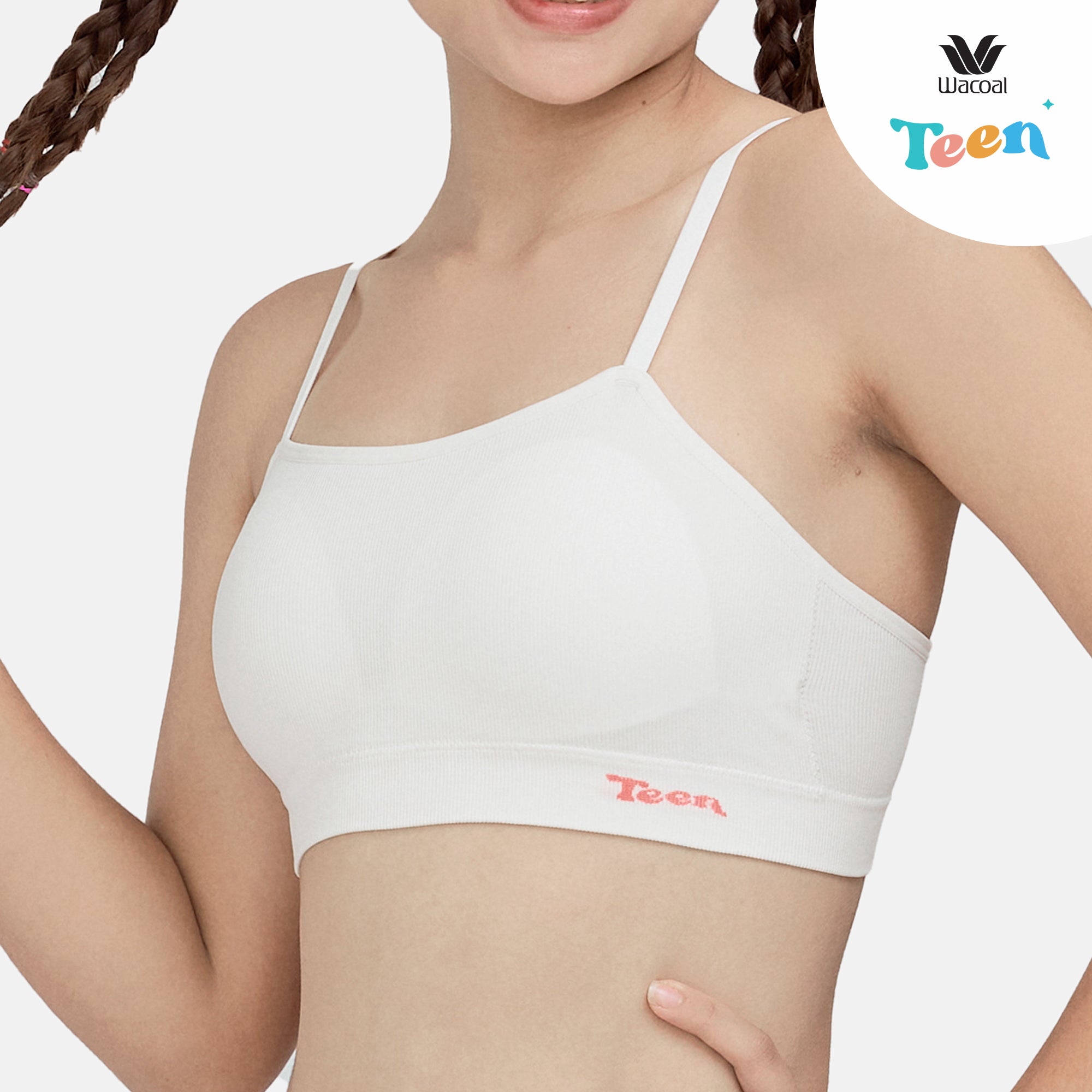 Wacoal Teen ชุดชั้นในสำหรับวัยใส บราไร้โครง รูปแบบเกาะอก รุ่น WBT109 (เข้าคู่ MUT108 ) สีครีม (CR)