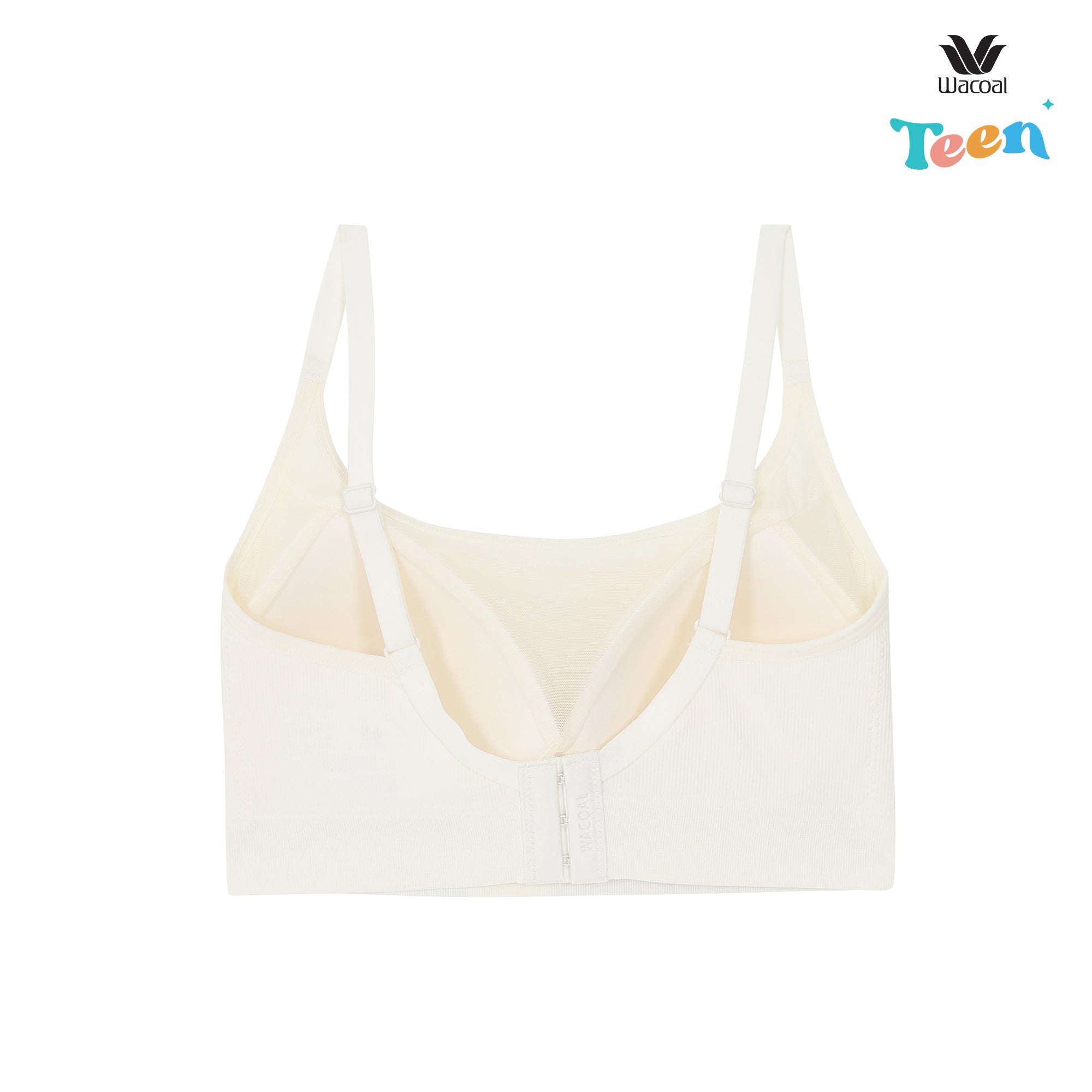 Wacoal Teen ชุดชั้นในสำหรับวัยใส บราไร้โครง รูปแบบสปร์อต รุ่น WBT114 สีครีม (CR)