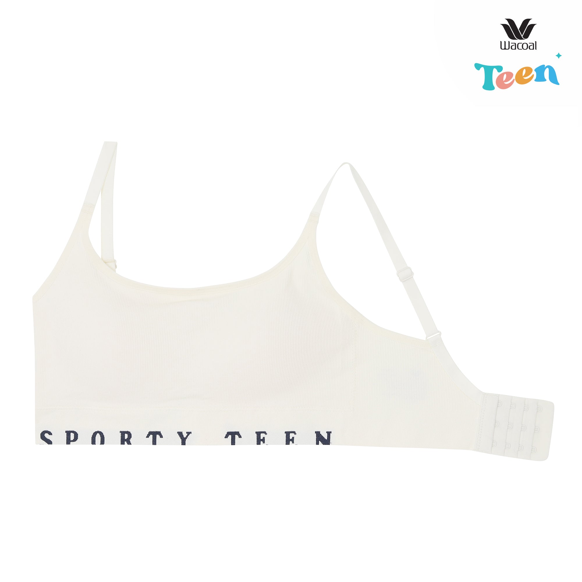 Wacoal Teen ชุดชั้นในสำหรับวัยใส บราไร้โครง รูปแบบสปร์อต รุ่น WBT114 สีครีม (CR)