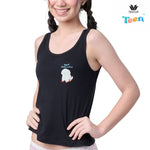 Wacoal Teen x Plaifah.postcard เสื้อกล้ามสำหรับวัยใส พิมพ์ลายการ์ตูน รุ่น WH3A15 สีดำ (BL)