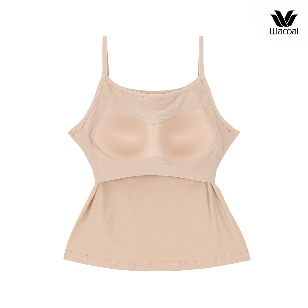 Wacoal สายเดี่ยวมีบรา Bra Top รุ่น WH4A02 สีเบจ (BE) รับฟรี กางเกงใน รุ่น WU1C34 (คละสี)