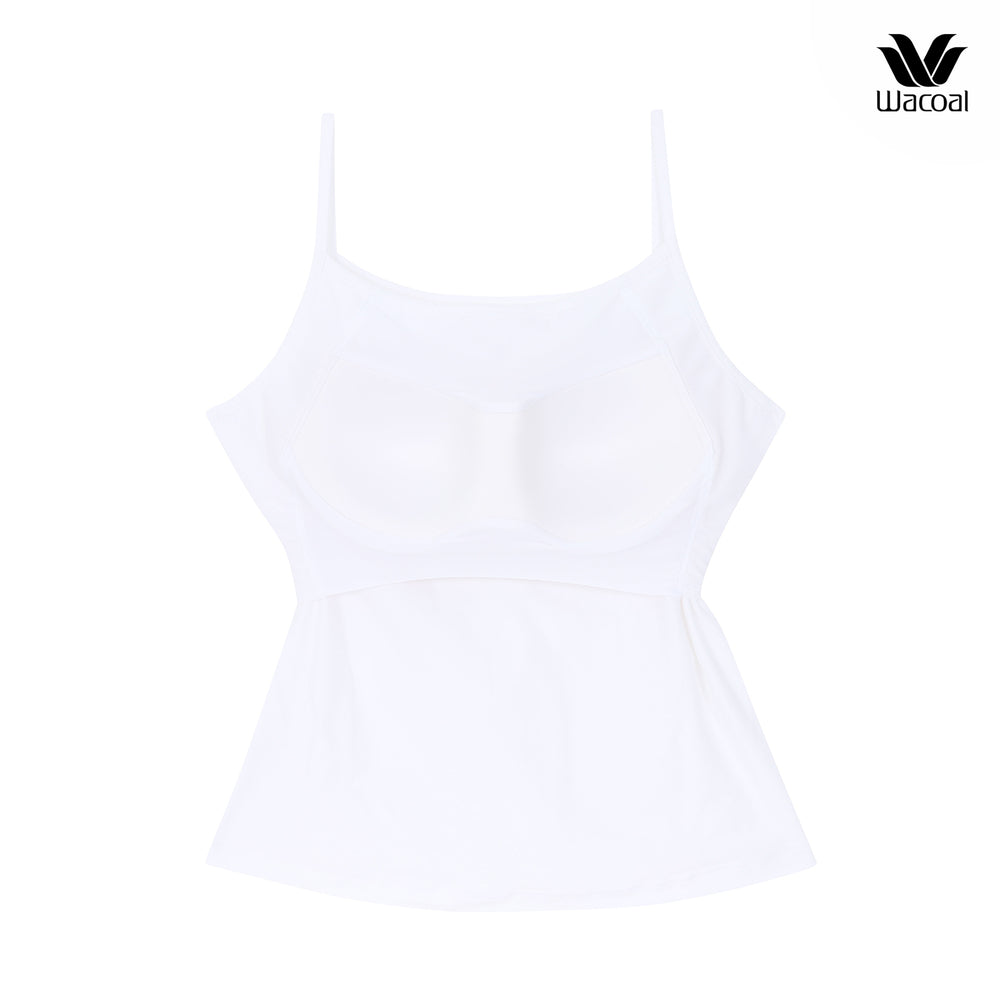 Wacoal สายเดี่ยวมีบรา Bra Top รุ่น WH4A02 สีขาว (WH) รับฟรี กางเกงใน รุ่น WU1C34 (คละสี)