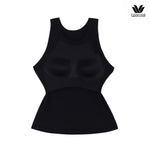 Wacoal Lingerie เสื้อแขนกุดเสริมบรา ผ้าร่อง (Rib) รุ่น WH4A06 สีดำ (BL)