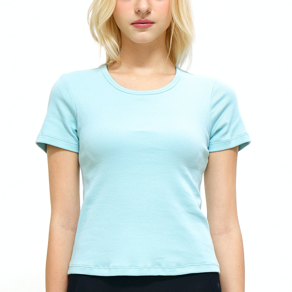 Wacoal เสื้อยืดมีบรา Bra Top รุ่น WH4A07 สีฟ้า (SX) รับฟรี กางเกงใน รุ่น WU1C34 (คละสี)