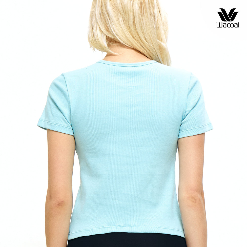 Wacoal เสื้อยืดมีบรา Bra Top รุ่น WH4A07 สีฟ้า (SX)