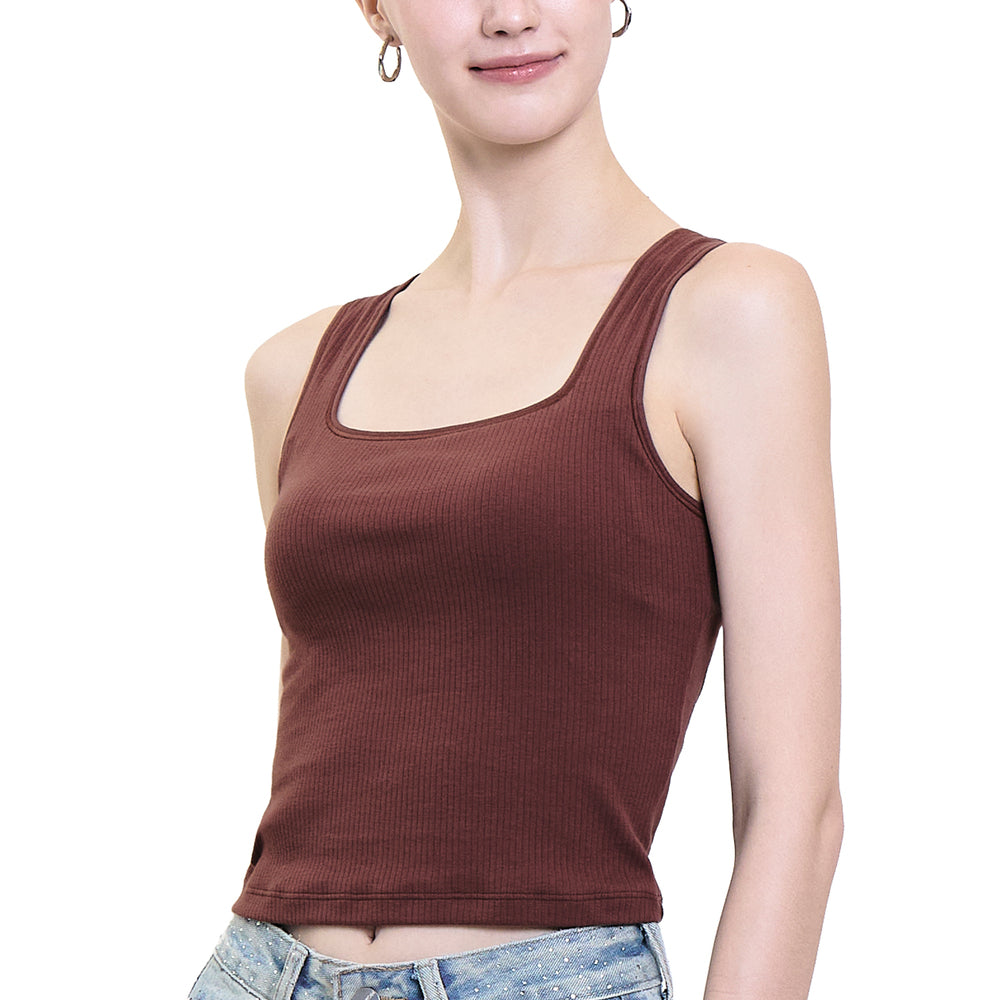 Wacoal Bratop เสื้อกล้ามมีบรา รุ่น WH4A13 สีน้ำตาล (BN)