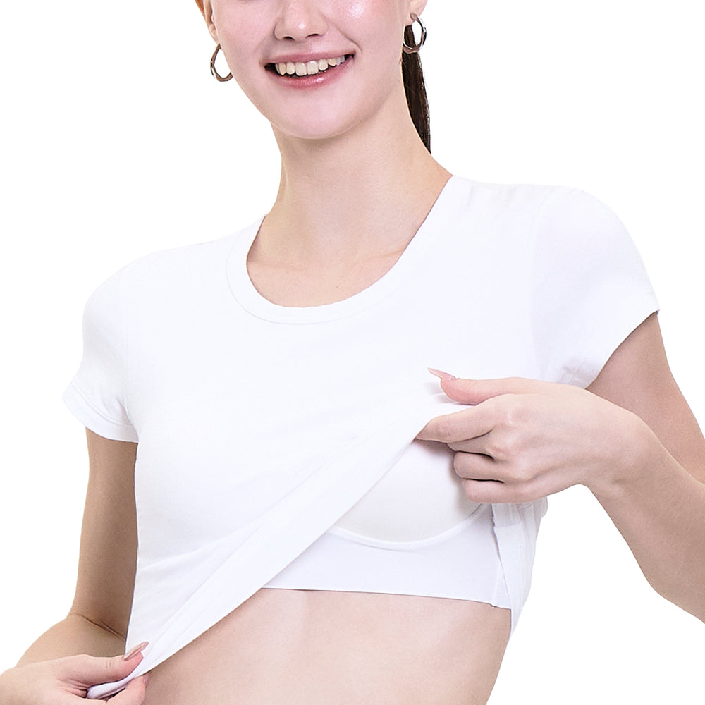 Wacoal Bratop เสื้อยืดแขนสั้นมีบรา รุ่น WH4A15 สีขาว (WH)