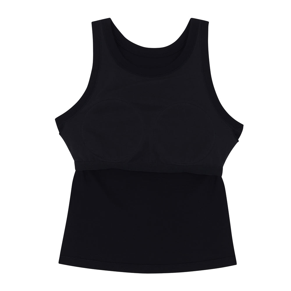 Wacoal X Sahred Toy Bra Top เสื้อกล้ามมีบรา ลายโชคดี (Lucky) รุ่น WH4N24 สีดำ (BL)