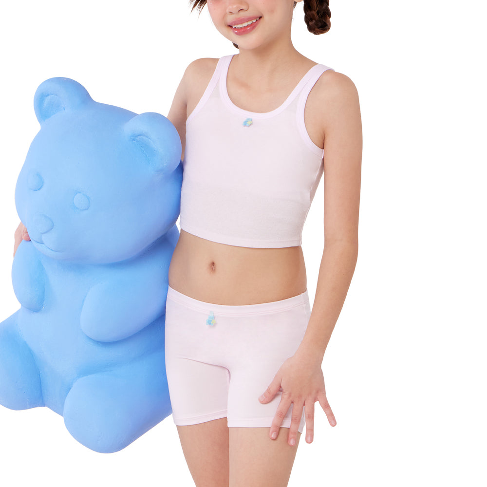 Wacoal Bloom Step 2 ชุดชั้นในสำหรับเด็ก เสื้อในเด็ก รุ่น WH6L32 เข้าคู่ กางเกงขาสั้นกันโป๊ รุ่น MU6L32 สีชมพู (PI)