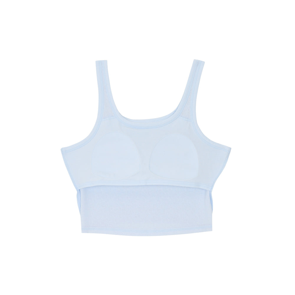 Wacoal Bloom Step 2 ชุดชั้นในสำหรับเด็ก เสื้อในเด็ก รุ่น WH6L32 เข้าคู่ กางเกงขาสั้นกันโป๊ รุ่น MU6L32 สีฟ้า (SX)