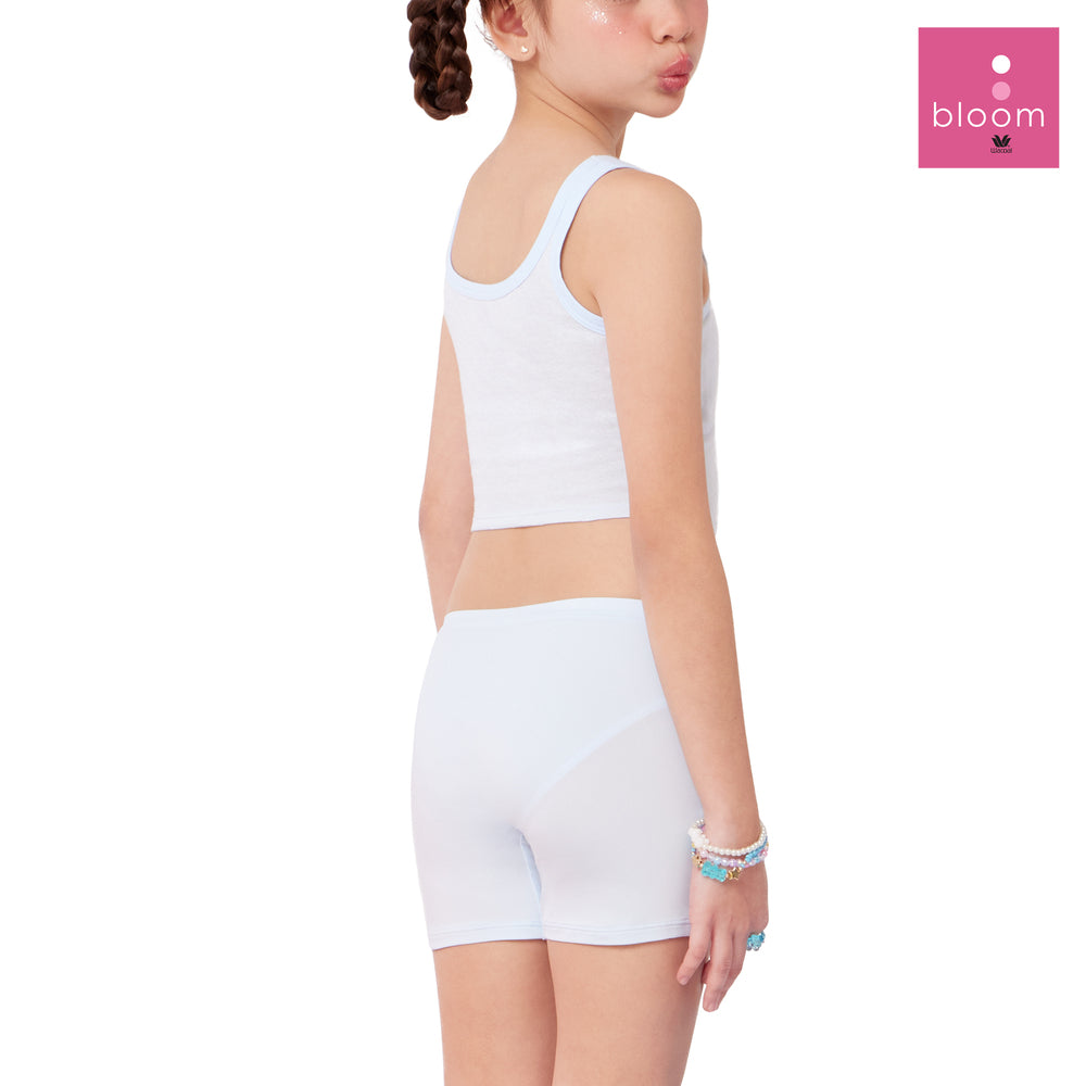 Wacoal Bloom Step 2 ชุดชั้นในสำหรับเด็ก เสื้อในเด็ก รุ่น WH6L32 เข้าคู่ กางเกงขาสั้นกันโป๊ รุ่น MU6L32 สีฟ้า (SX)