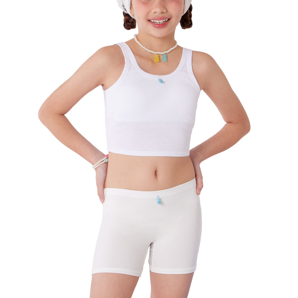 Wacoal Bloom Step 2 ชุดชั้นในสำหรับเด็ก เสื้อในเด็ก รุ่น WH6L32 เข้าคู่ กางเกงขาสั้นกันโป๊ รุ่น MU6L32 สีขาว (WH)