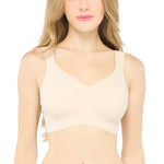 Wacoal smooth underwear set, non-wired bra, V-neck, padded, model WH9E25, beige (BE)