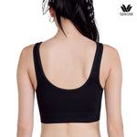 Wacoal Mood Comfy short tank top with built-in bra, model WH9M36, black (BL)