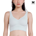 Wacoal Mood Comfy เสื้อกล้ามตัวสั้น มีบราในตัว รุ่น WH9M36 สีฟ้าอมเขียวอ่อน (LT)