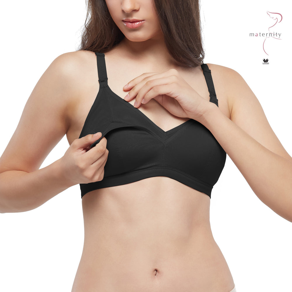 Wacoal Maternity Bra บราหลังคลอด เปิดให้นมบุตร รุ่น WM1088 สีดำ (BL)