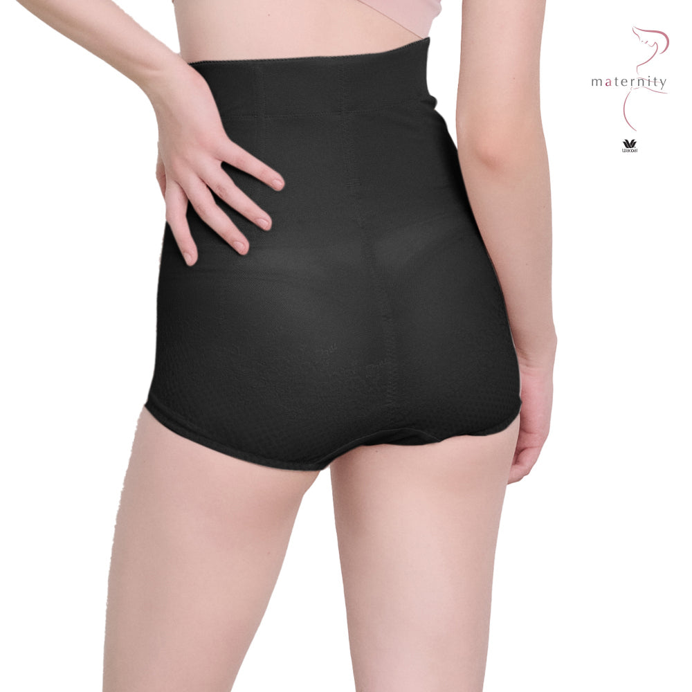 Wacoal Maternity Stay สเตย์สำหรับคุณแม่หลังคลอด รูปแบบขาสั้นเอวสูง รุ่น WM2060 สีดำ (BL)
