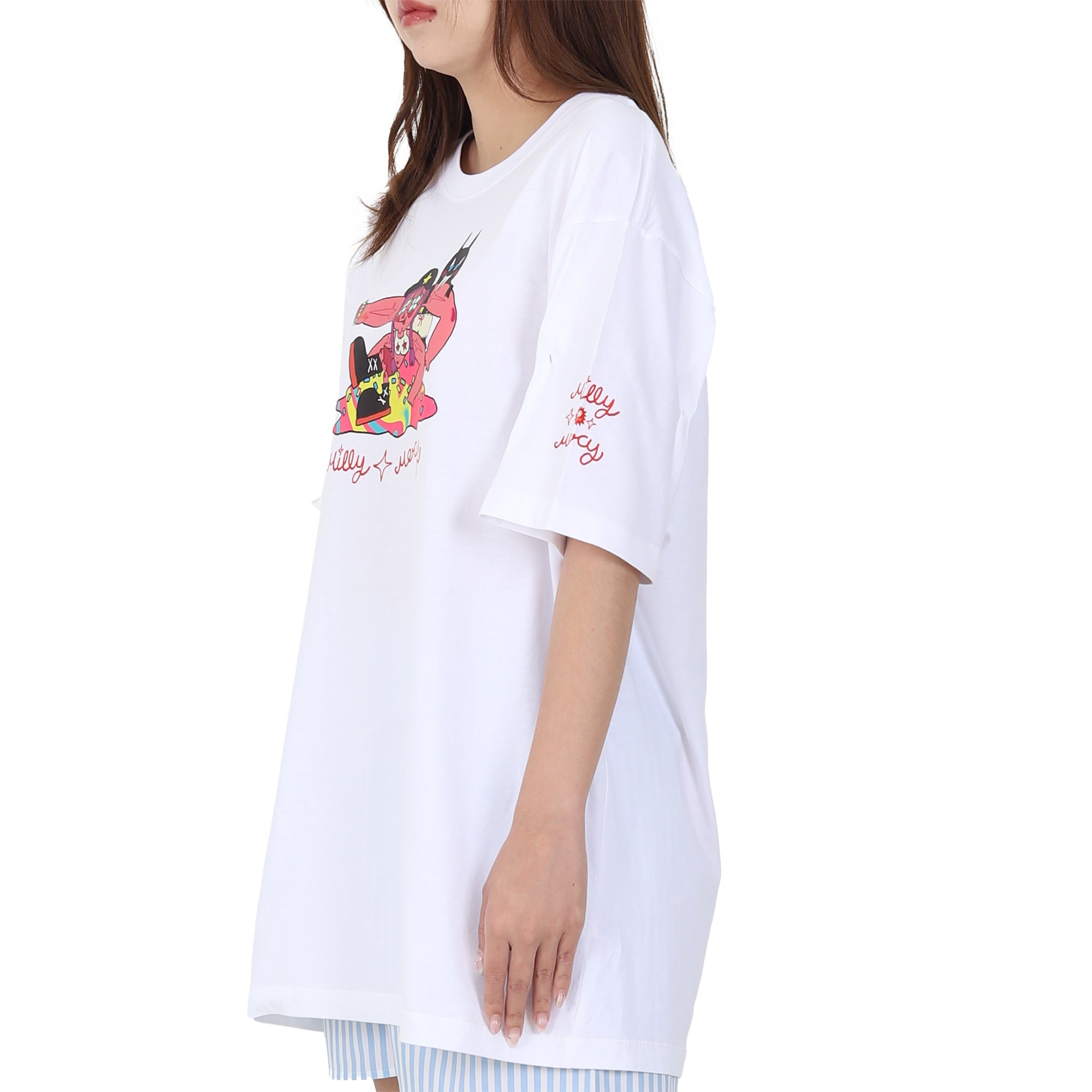 Wacoal X Milly & Mercy เสื้อยืด Oversized รุ่น WN3D12 สีขาว (WH)