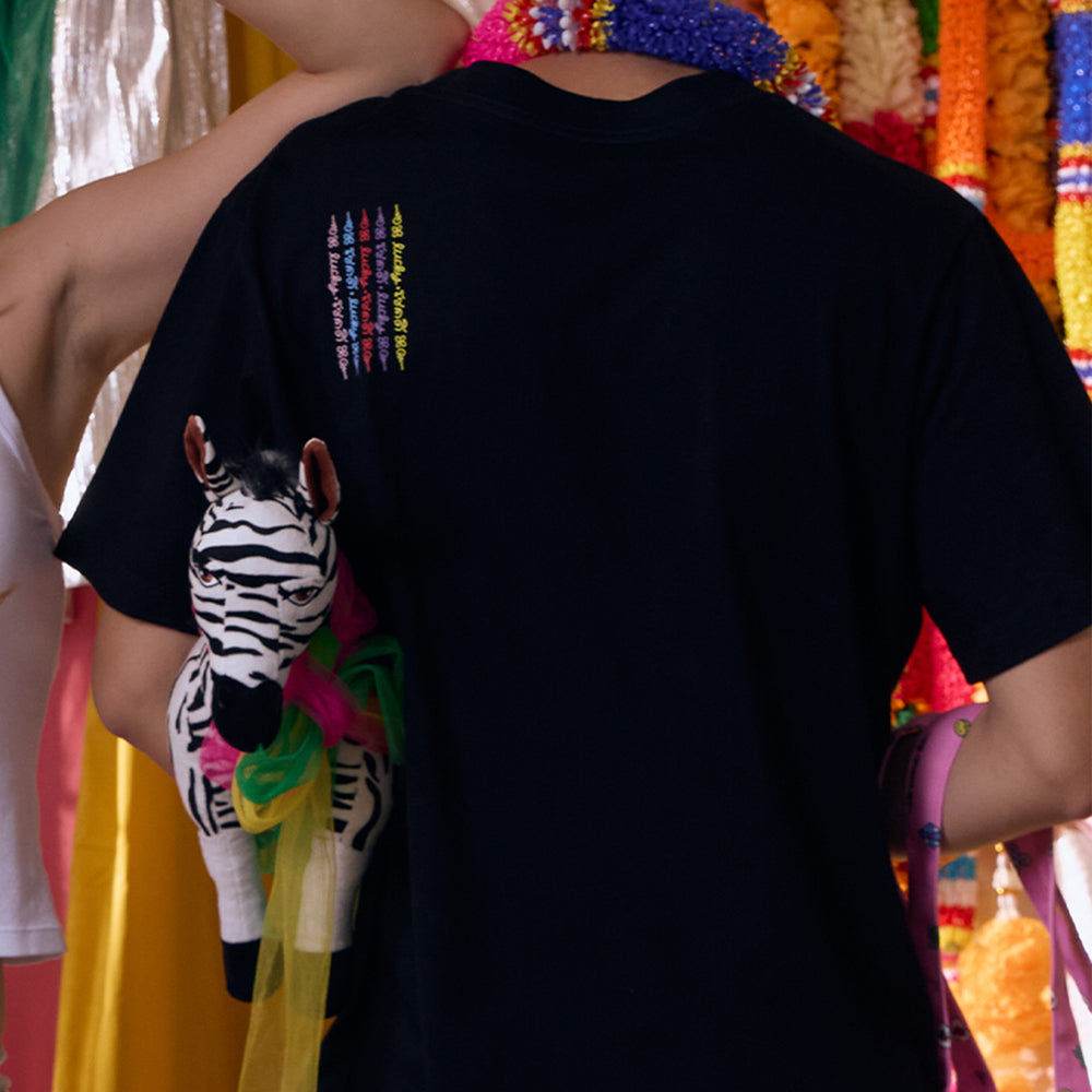 Wacoal X Sahred Toy เสื้อยืด Oversized ลายโชคดี (Lucky) รุ่น WN3D19 1 ตัว สีดำ (BL)