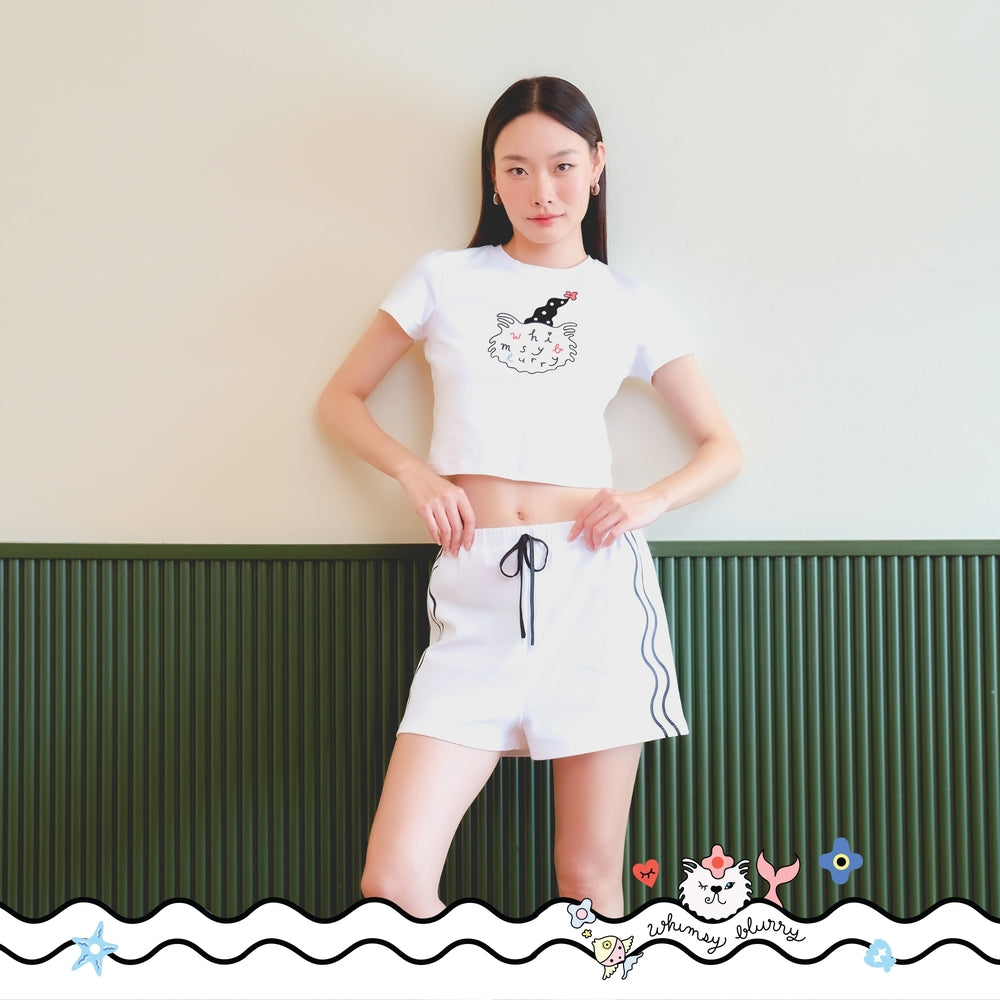 Wacoal Styled by Whimsy Blurry เสื้อยืดคอกลมตัวสั้น รุ่น WN3D30 สีขาว (WP)