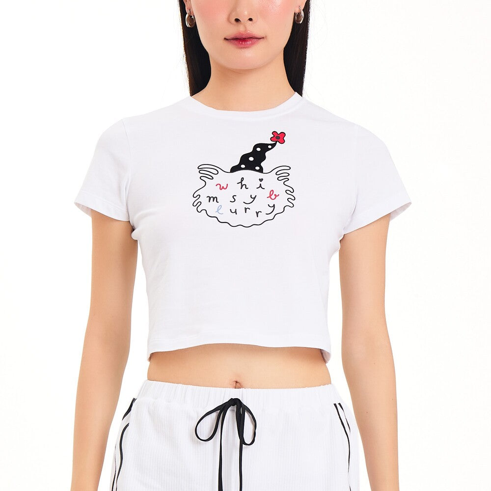 Wacoal Styled by Whimsy Blurry เสื้อยืดคอกลมตัวสั้น รุ่น WN3D30 สีขาว (WP)