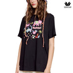 Wacoal Any Thai Any Where Collection Wacoal Oversized short-sleeved T-shirt with elephant print, model WN3V01, black (BL)