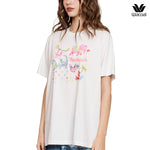 Wacoal Any Thai Any Where Collection วาโก้ เสื้อยืดแขนสั้น Oversized พิมพ์ลายช้าง รุ่น WN3V01 สีขาว (WH)