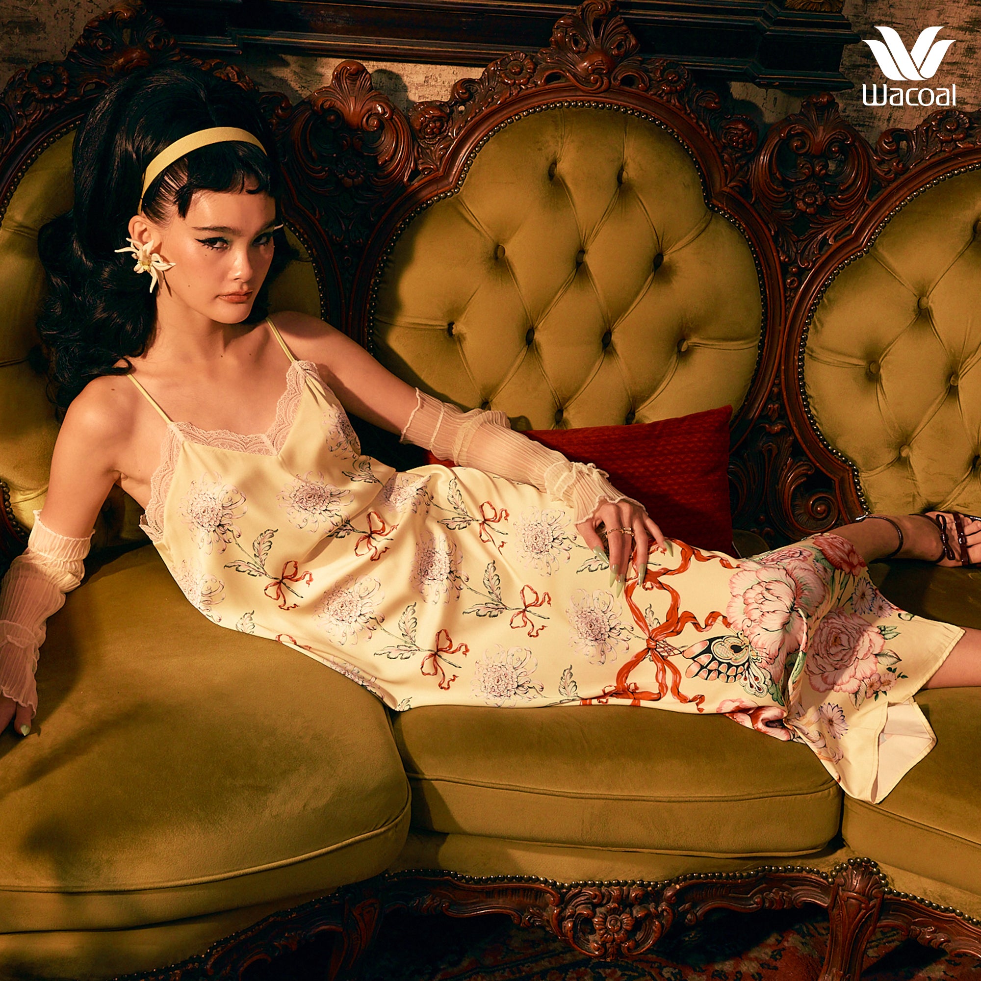 Wacoal X Phanna เดรสกระโปรงยาว รุ่น WN6D10 สีเหลือง (YE)