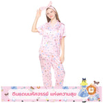 Wacoal X Meraki Alice Collection เซทชุดนอนกันโป๊แขนสั้น ขายาว ลายอลิซ รุ่น WN7D33 สีชมพู (PI)