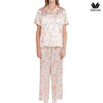 Wacoal Millie & Friends Circat Collection, anti-exposure pajamas, short-sleeved shirt, long pants, model WN7D39