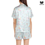 Wacoal Millie & Friends Circat Collection, anti-exposure pajamas, short-sleeved shirt, shorts, model WN7D40