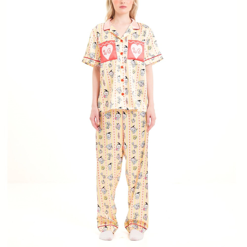 Wacoal Styled by Whimsy Blurry ชุดนอนกันโป๊แขนสั้น ขายาว รุ่น WN7D63 สีเหลือง (YE)