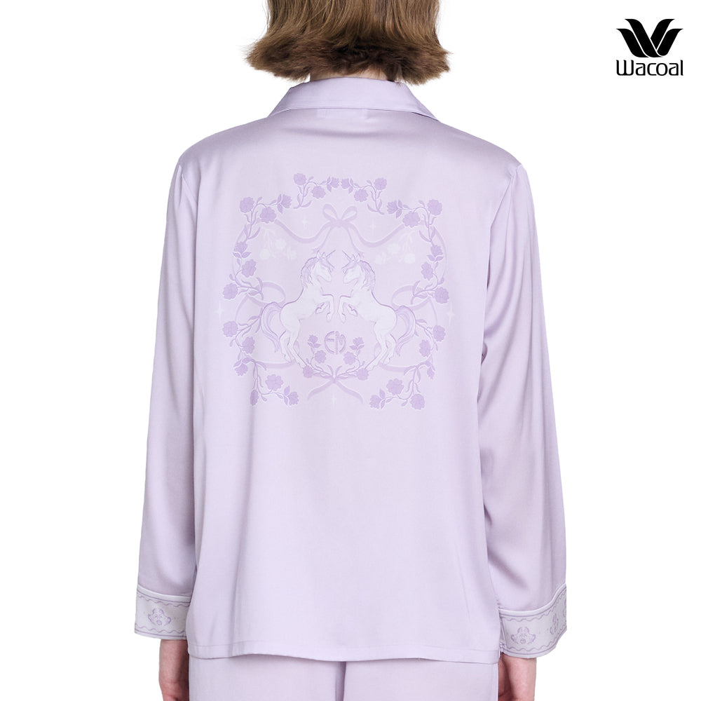 Wacoal DREAM LAND Collection ชุดนอนผ้าซาติน พิมพ์ลาย Magicorn รุ่น WN7E80 สีม่วง (PU)