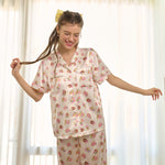Santa Monica Collection, short-sleeved, long-sleeved pajamas, Donut and Ice cream print, model WN7O02