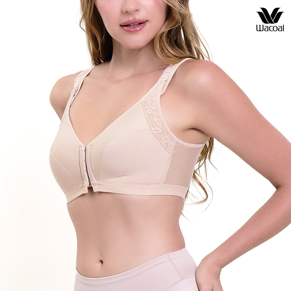 Wacoal Gold บราเพื่อสุขภาพ ตะขอหน้า แบบไร้โครง รุ่น WO1548 สีเนื้อ (NN)